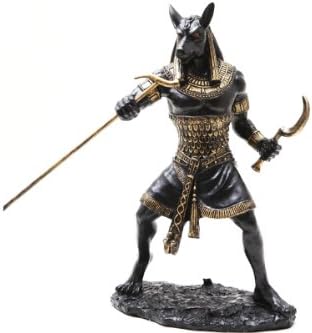 PTC 10 Inch Seth Fighting Warrior Egyptian Mythological Statue Figurine,Black and Gold