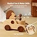 DadCarved Hedgehog Pull-Along Toy | Musical Wooden Pull Toy with Wooden Grip Ring | Natural Drumming Sound for Toddlers 1.5+ Years