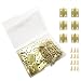Produktbild Juland 50 Stücke Mini-Kupfer-Scharniere Retro Messingscharniere mit 200 Stück Ersatzschrauben für Holzkiste Schmuck-Box Kabinett DIY Zubehör (18 x 15 mm)