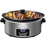 Magnifique 8-Quart Digital Programmable Slow Cooker with Timer - Small Kitchen Appliance for Family Dinners - Serves 10+ People - Heat Settings: Keep Warm, Low and High