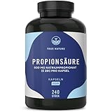 Propionsäure (Natriumpropionat) - 240 Kapseln (500mg) - Deutsche Herstellung - Vegan - TRUE NATURE