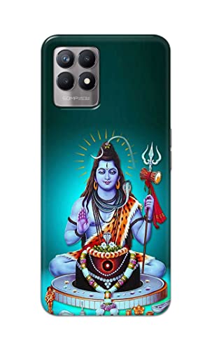 Image of Printed Hard Back Cover Case for Realme 8i Back Cover (Lord Shiva) -1803