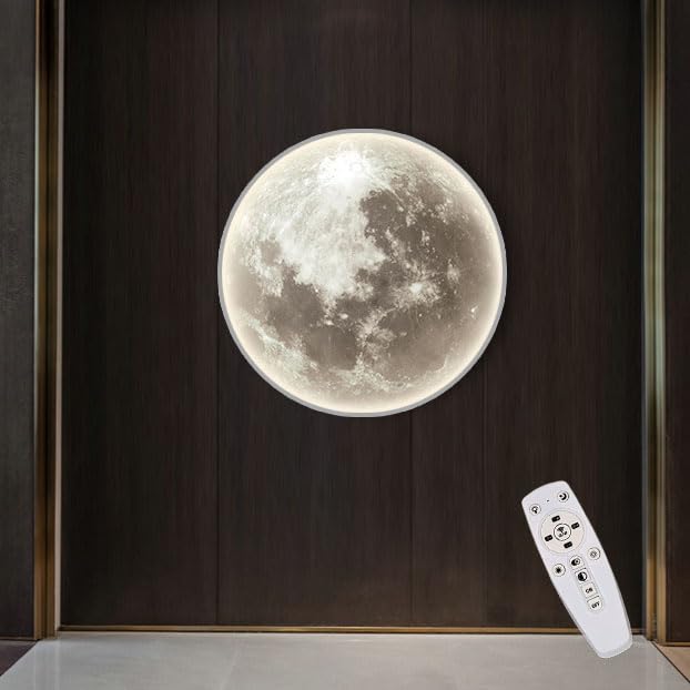 Lampada Luna Da Parete Dimmerabile - Con Telecomando, 18W, Luce Notturna Per Camera Bambini - Foto 9