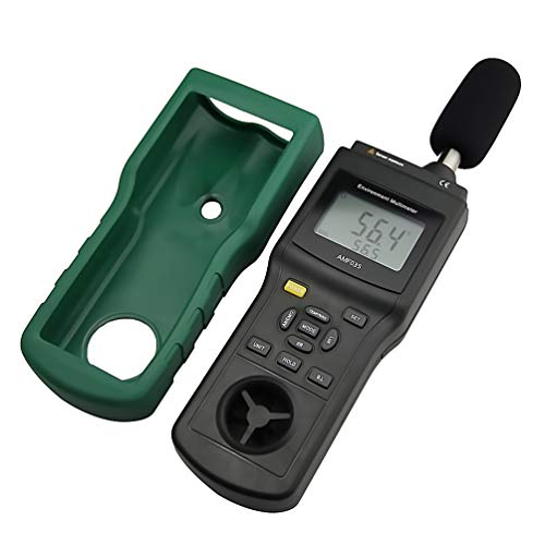 Image of Multi-Functional Environmental Meter Anemometer Sound Level Air Flow Meter LUX Meter Luminometer Humidity Temperature Meter with Tripod