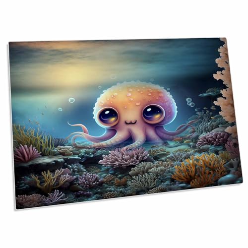 Alfombrilla 3dRose con diseño de pulpo, 23x16 pulgadas miniatura 1