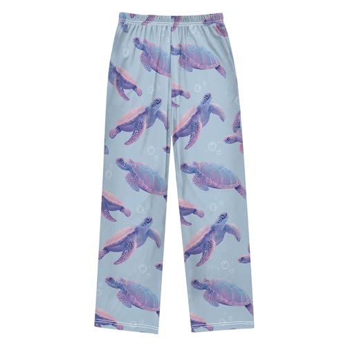 Pajama Pants Lounge Sleep PJ Bottoms Sleepwear Elastic Waist Drawstring S Turtle Bubble2