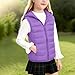 Blczomt Girls Puffer Vest Hooded Warm Travel Zip Up Sleeveless Winter Jacket Lightweight Padded Vests Cozy Fall Coats Clothes fashion clothing Purple 11 Years