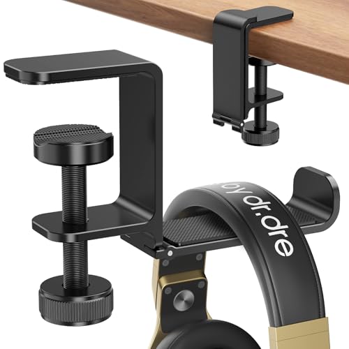 Headphone-Hanger-Holder-Stand-Under-Desk-Headphone-Hanger-Headset-Hook-Holder-with-FoldableSpace-Saving-Aluminum-Stand-with-Universal-Fit-for-Gaming-PC-Accessories-Black-1PCS Headphone Hanger Holder Stand -Under Desk Headphone Hanger, Headset Hook Holder with Foldable,Space-Saving Aluminum Stand with Universal Fit for Gaming PC Accessories (Black-1PCS) - Image 1