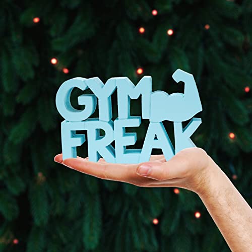 Image of NUKKAD TALES Engineered Wood Gym Freak Blue Quirky Showpiece Home Decor Items Decorative Items For Book Shelf Birthday Gift Items Gift For Gym Lovers (7 X 4.70 Inch)