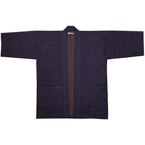Edoten Made in Japan Happi Loose Jacket Clothing Robe Kimonoquilted Sashiko Brown stitch FREE Cover