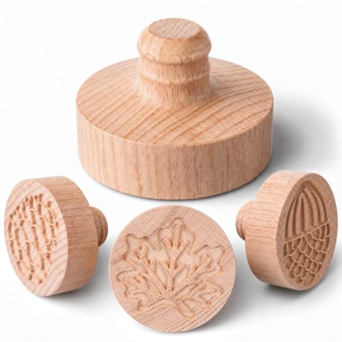 Fall OBreezify 3 Set Cookie Stamps, 2.5" Springerle Molds for Baking
