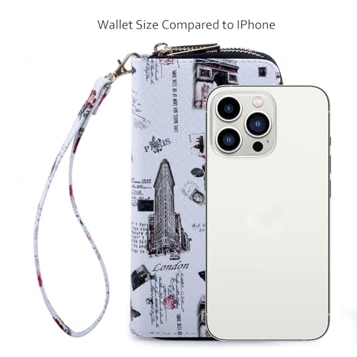 Image of XEYOU Double Zipper Long Clutch Wallet Cellphone Wallet for Women with Removable Wristlet Strap for Credit Card, Cash, Coin, Bill