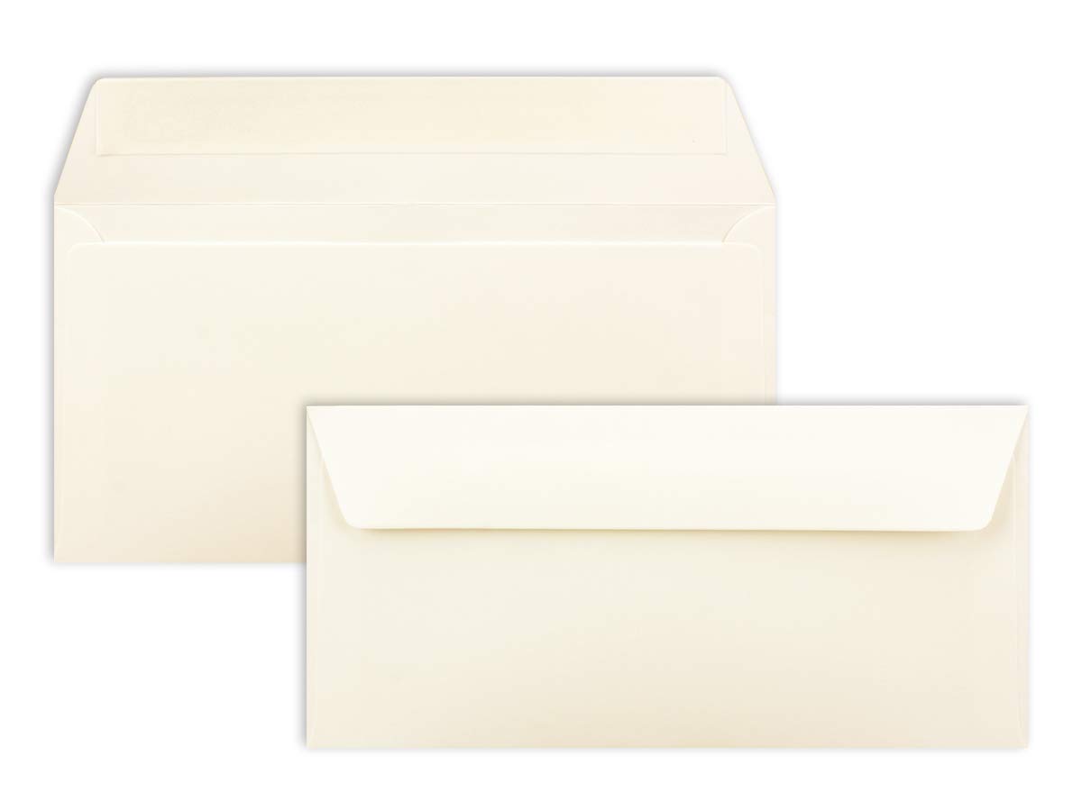 300 sobres, formato DL, 11 x 22 cm, 120 g/m², con cierre adhesivo, sobres estándar para bautizos y invitaciones de su Glüxx-Agent