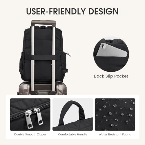G4Free Diaper Bag Backpack for Moms Dads Travel Baby Bag with Pacifier Case & Insulated Pockets,Black by G4Free - Image 6