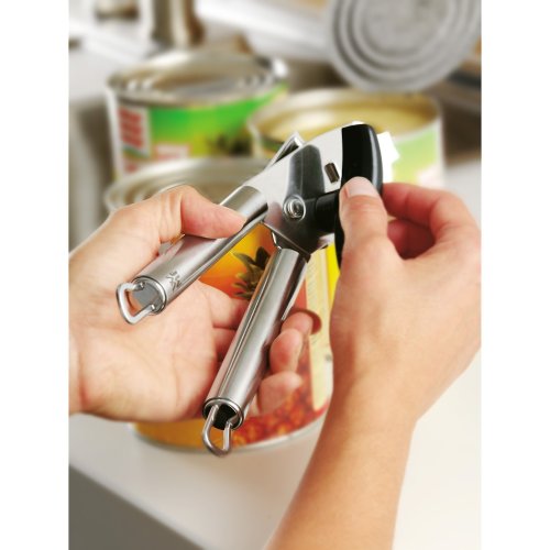 Foto von WMF Profi Plus Dosenöffner mit Kapselheber 23 cm, Dosenöffner manuell, Cromargan Edelstahl teilmattiert, Kunststoff, spülmaschinengeeignet