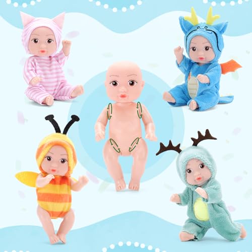 Set de 10 muñecas mini baby con 10 disfraces animales hechos a mano miniatura 5