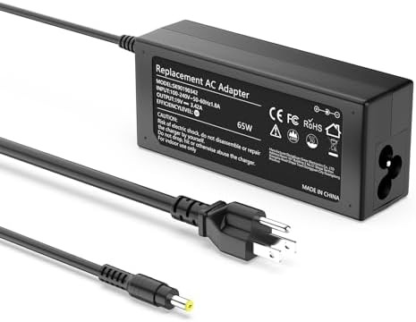 Ruilezyo 65W AC Adapter Compatible with Acer Laptop Charger Aspire 5 3 1 Series A315 A515 A314 A114 Aspire V3 V5 V7 E1 E3 E5 E11 E14 E15 E17 ES1 F15 S5 S7 R3 R5 R7 M5 F5 N15Q1 N16Q2 N19C3 Power Cord