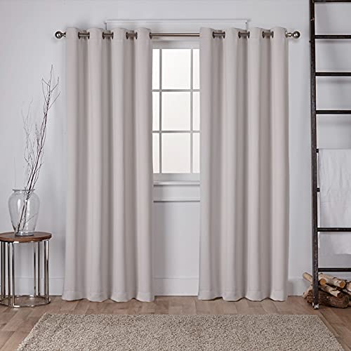Exclusive Home Curtains Sateen Woven Blackout Grommet Top Panel Pair, Silver, 52x108, 2 Piece, W 52" x L 108" (2 Panels)