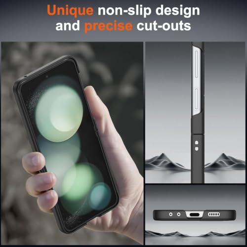 Image of ShieldTech AirGuard Series Back Cover Case for Samsung Galaxy Z Flip5 5G | Microfiber Lining | Airbag Cushion Drop Protection | Silicone Cover Case - Black for Samsung Galaxy Z Flip5 / Flip 5 5G