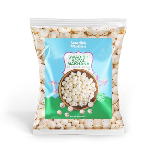 Image of SWADISH Phool Makhana 100G | Medium Size Phool Makhana | Raw Foxnut | Fox Nuts /Lotus Seeds | Puffed Snacks