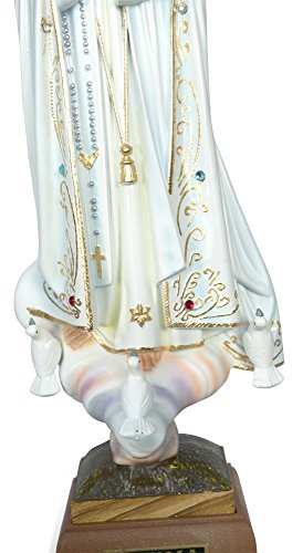 Toccare Hand Painted Our Lady Of Fatima Statue - Made In Fatima (13.5", Glass Eyes) #TOP2
