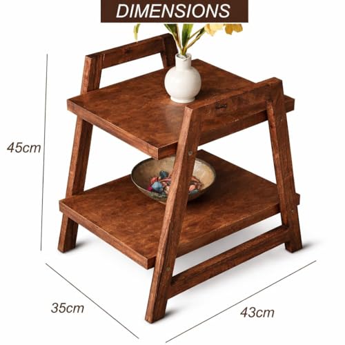 Image of VASIL MART Wooden End Table for Living Room, Sofa Side Table for Drawing Room, Bedroom, Office Balcany etc.(Brown)