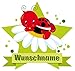 Samunshi® Marienkäfer auf Blume Aufkleber mit Namen Autoaufkleber Namensaufkleber Kinder in 7 Größen (15x13,1cm Mehrfarbig)