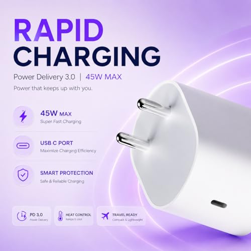 Image of AILKIN 45W USB-C Fast Charging Adapter Compatible with Google Pixel 10 /10 Pro /10 Pro XL /10 Pro Fold, Pixel 9 Series, Pixel 8 /7 /6 /5 Series, Chromebook, Pixel Buds & More