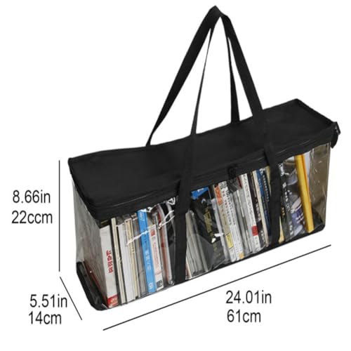 Betttasche, Buch Aufbewahrungstasche Tragbare Transparent Große Kapazität Buch Organizer, Aufbewahrungsorganisator Für CD-Buch, Haushaltswerkzeug-Sammlung