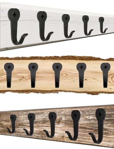 FUXXER Klassische Garderoben-Haken, Eisen-Haken, Küchen-Haken, 39 x 22 mm, 10er Set, schwarz