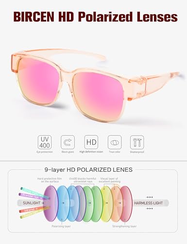 BIRCEN Polarized Fit Over Sunglasses: 21.5g TR90 Over-Glasses Sunglasses — view 5