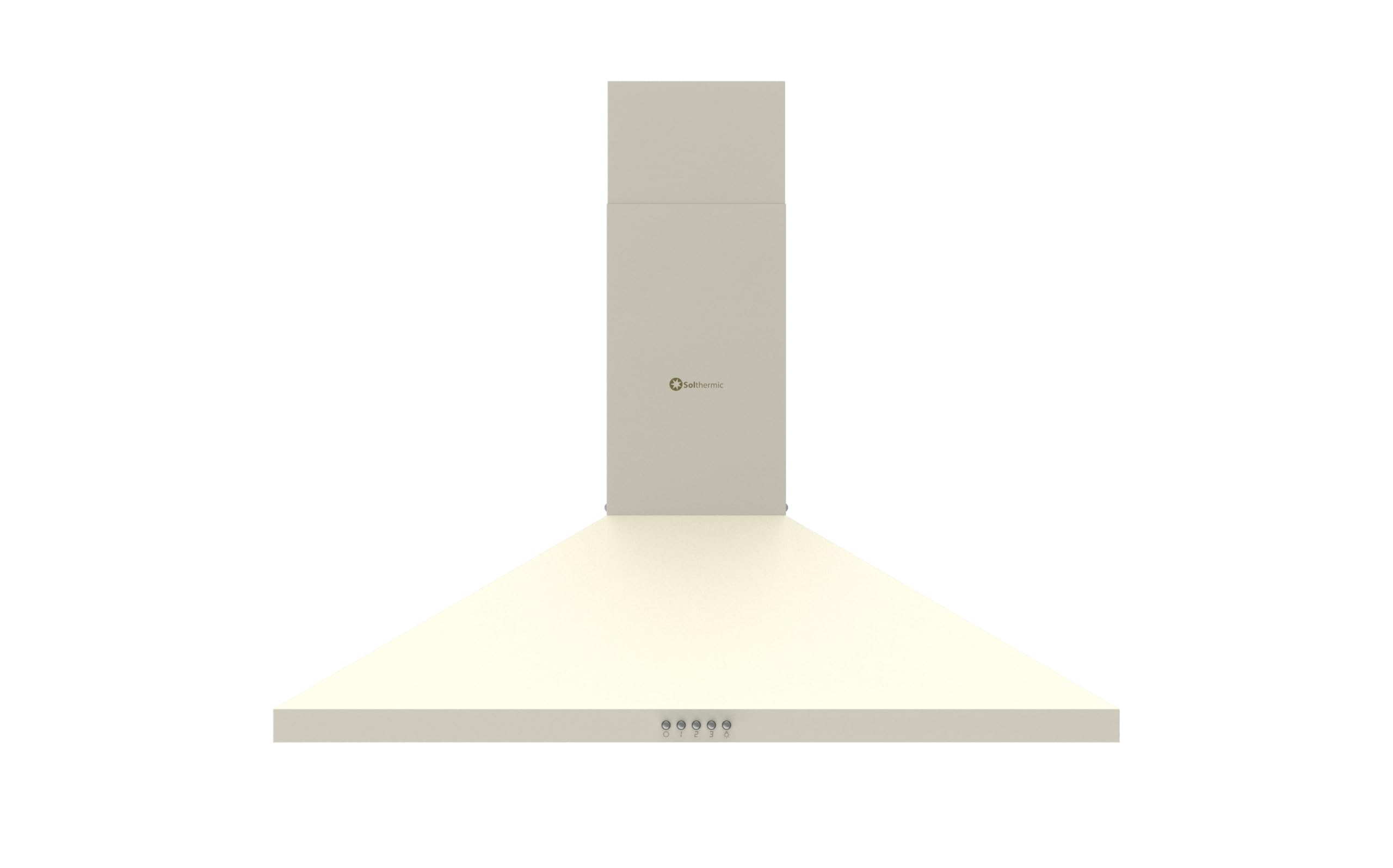 SOLTHERMIC CAMPANA EXTRACTORA 500 M/h TIPO PIRAMIDAL 8923 CREMA 90 CM ANCHO / 3 NIVELES DE POTENCIA/gran POTENCIA y SILENCIOSO/LUZ LED, FILTROS DE ALUMINIO