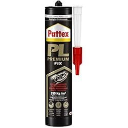 Fregadero Obra Pattex PL Premium, pegamento extrafuerte de agarre inmediato, pegamento para interiores y exteriores, adhesivo de montaje resistente al agua, 1 cartucho x 460 g