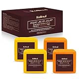 Kojic Acid Soap: Dark Spot Remover Soap Bars - Turmeric Soap for dark spot - for face and Body with Retinol, Collagen, 9 OZ 4 Bars -  Kelinul