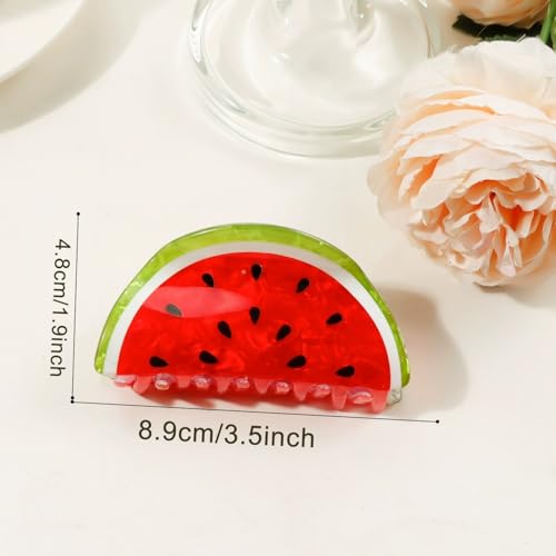 Pinza para cabello diseño sandía acrílico miniatura 5