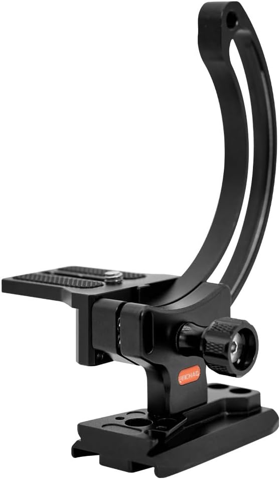 FEICHAO Rotatable Half Collar Bracket 38mm Dovetail Expansion Board Plate for DSLR Camera Lens-Supports Max 90mm Ring Lens Mount ing (Standard Version)