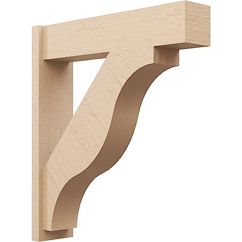 Ekena Millwork 8"W x 34"D x 38"H Funston Block Rough Cedar Woodgrain TimberThane Outlooker, Primed Tan