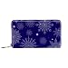 Produktbild Damen-Geldbörse mit Reißverschluss und Handy, Clutch, Schneeflocke und Sterne, Reise-Geldbörse, Leder, Clutch, Kartenhalter, Organizer