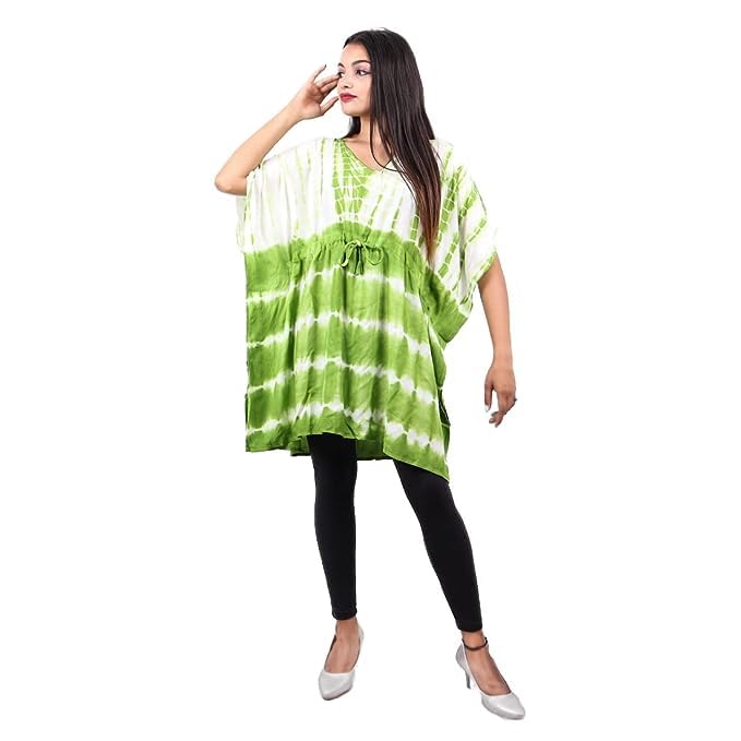 ukal Women Rayon Kaftan Green, Green, One Size-picture-21