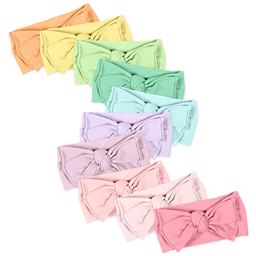 Image of HonestBaby unisex baby Organic Cotton Headband Multi-packs Headwrap, 10-pack Rainbow Girl, One Size US
