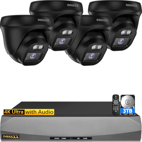 Image of OOSSXX 4K PoE Security Camera System Wired Dome 3TB HDD 90 Days Recording