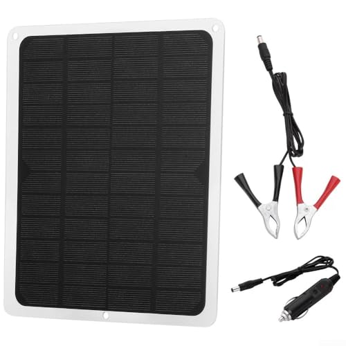 Kit de mantenimiento de batería de panel solar monocristalino de 20 W, cargador de goteo de salida USB y CC resistente a la intemperie para coche, furgoneta, caravana, barco y motocicleta de 12 V