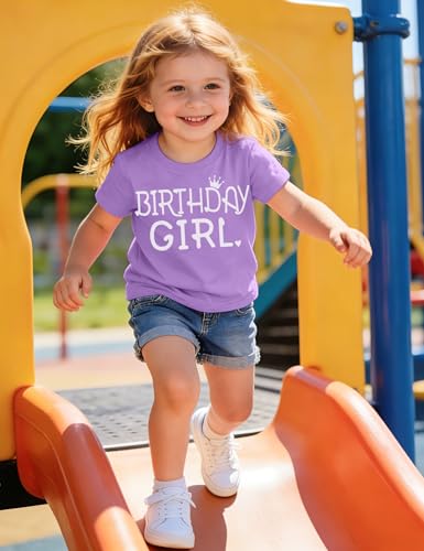 Image of Birthday Girl Shirt Toddler Baby Girls Birthday Outfit Cotton T-Shirt Size 2-10 Years
