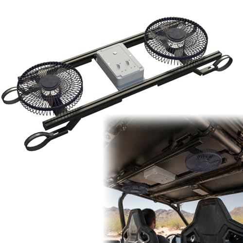 Ventilador UTV de cabina grande 12V con luz de cúpula y velocidad variable continua