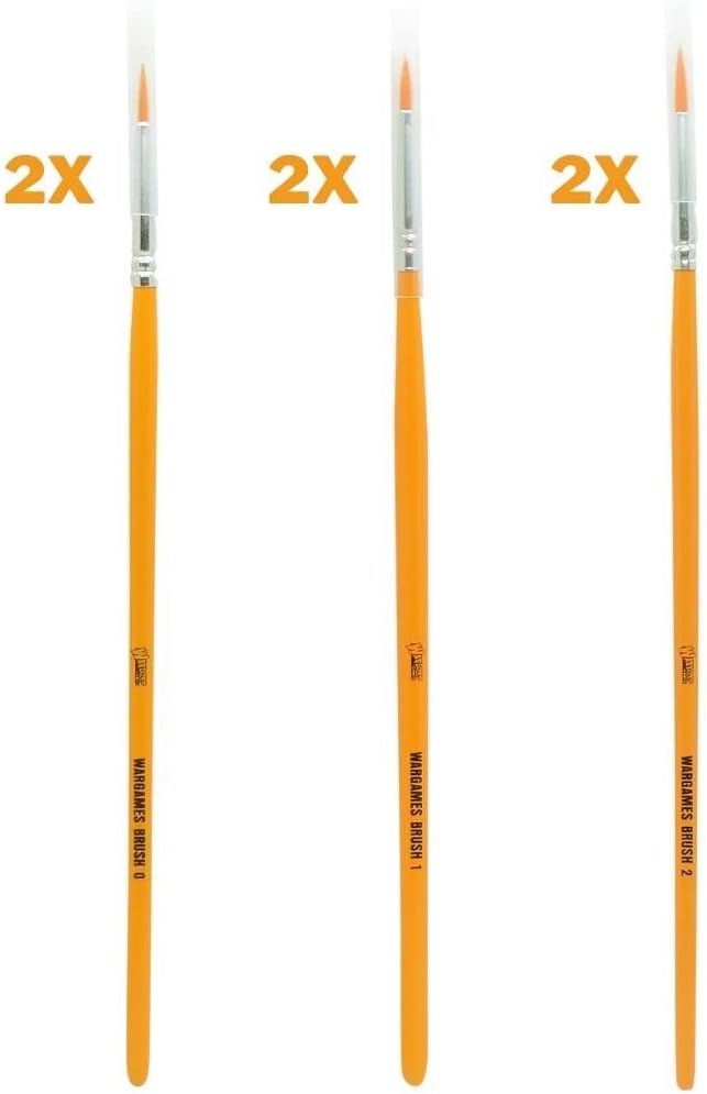Ultra Fine detail paintbrush set of 6. Warlord Games Miniature Brush Set for Fine Detailing