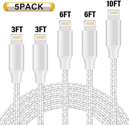 iPhone Charger,Mfi Certified Lightning Cables to USB Syncing Data and Nylon Braided Cord
