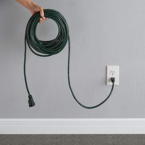 Amazon Basics 50-Foot 3-Prong Vinyl Indoor/Outdoor Extension Cord - 13 Amps, 1625 Watts, 125 Vac, Green #TOP4