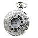 Luunay Collier Pendentif Vintage Grande Montre De Poche Romaine Blanche Montre De Poche Romaine en Argent