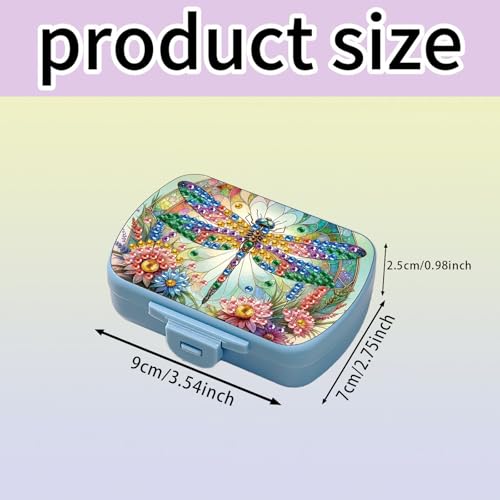 Image of ARTopet Diamond Art Painting Mini Storage Box with 6-Grid Creative Design Compact Portable Small Case for Purse Travel Daily (Dragonfly)