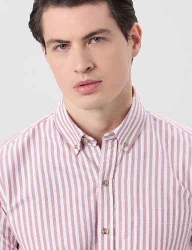 Image of Symbol Premium Mens Striped Oxford Smart Casual Shirt | 100% Cotton | Button-Down Collar | Regular Fit